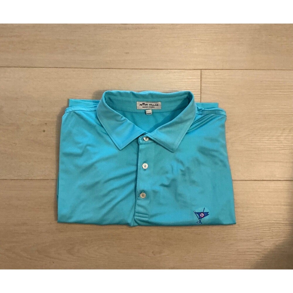 Peter Millar Summer Comfort Men’s Polo XL - Turquoise Ocean Reef